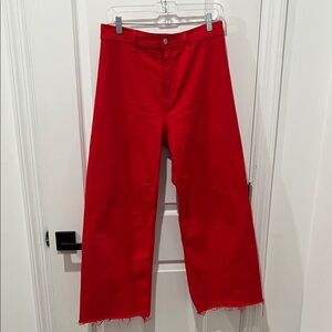 pistola Red High-Rise Wide-Leg Jeans Size 29